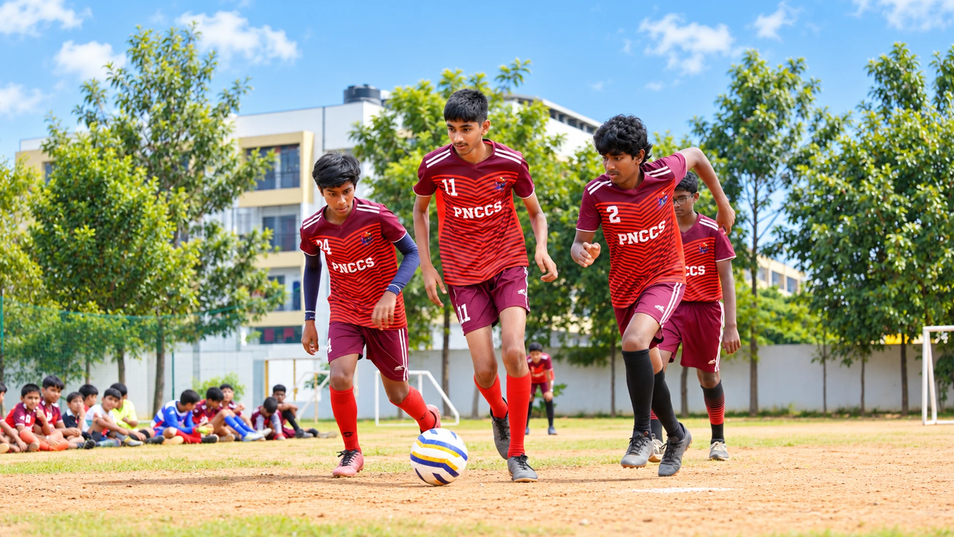 PNC Cognitio School Whitefield students playing football